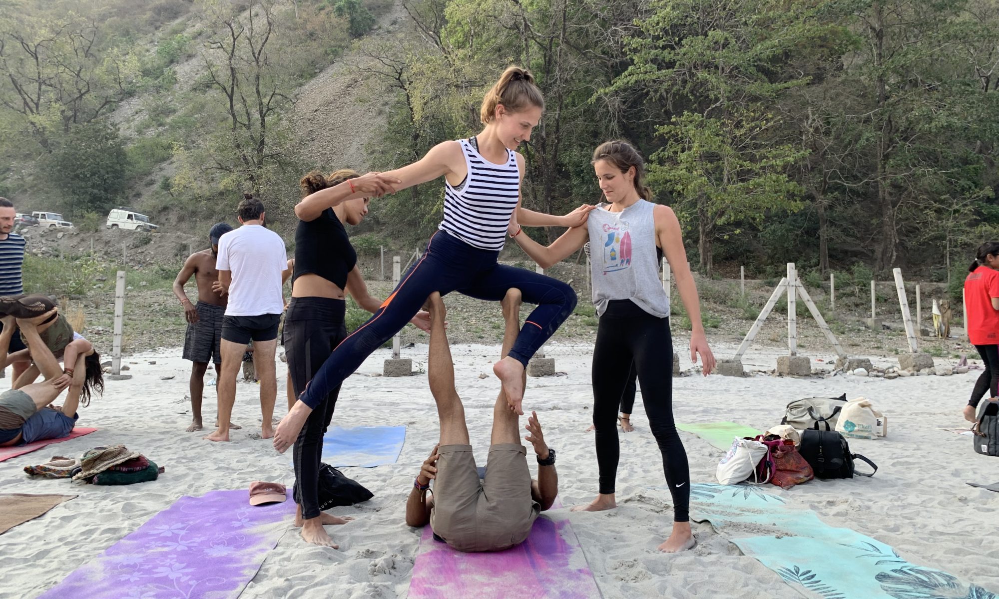 women doing yoga